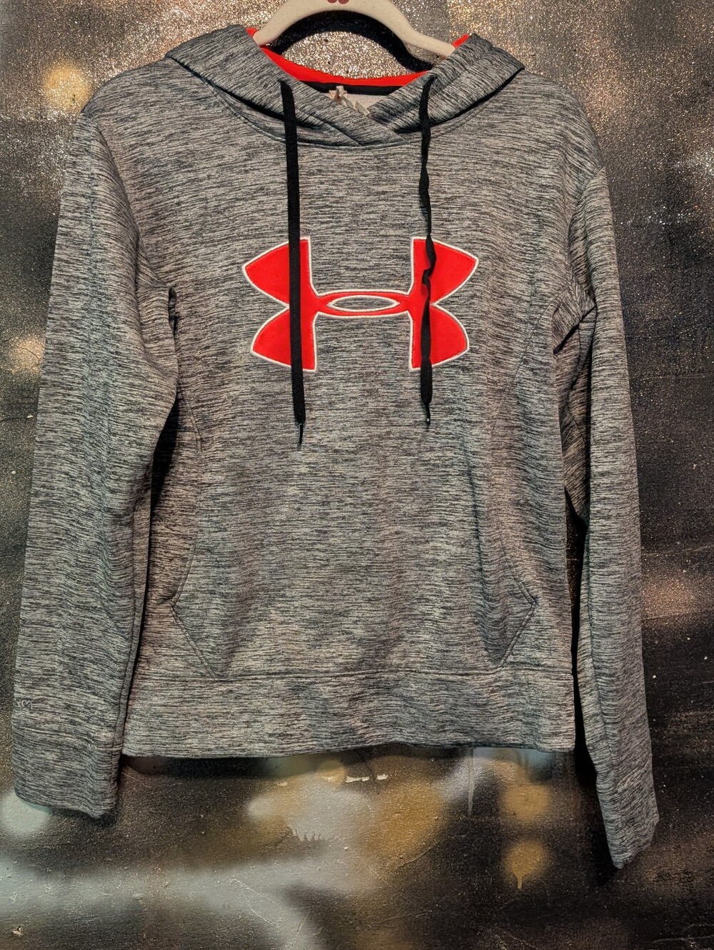 Under Armour Grey Hooded Sweatshirt with Red Lining